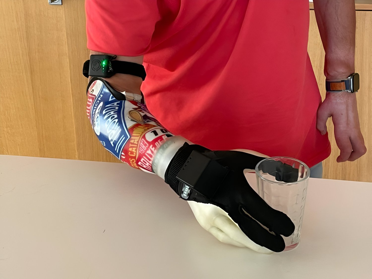 A user testing the Haptika prototype